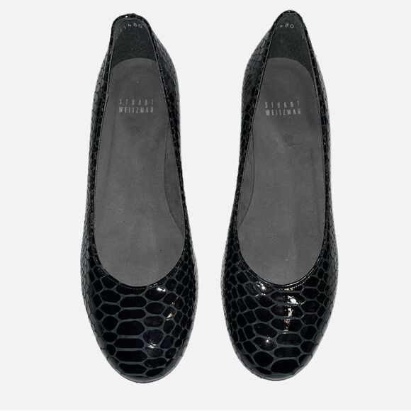 Stuart Weitzman / Snake Embossed Patent Leather Pumps - Picture 3 of 8